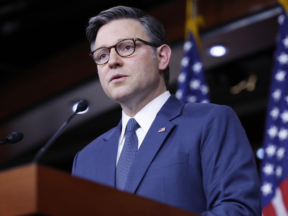 House Speaker Mike Johnson said he didn't like short term spending bills but vowed the House would work through full year funding measures after the election.