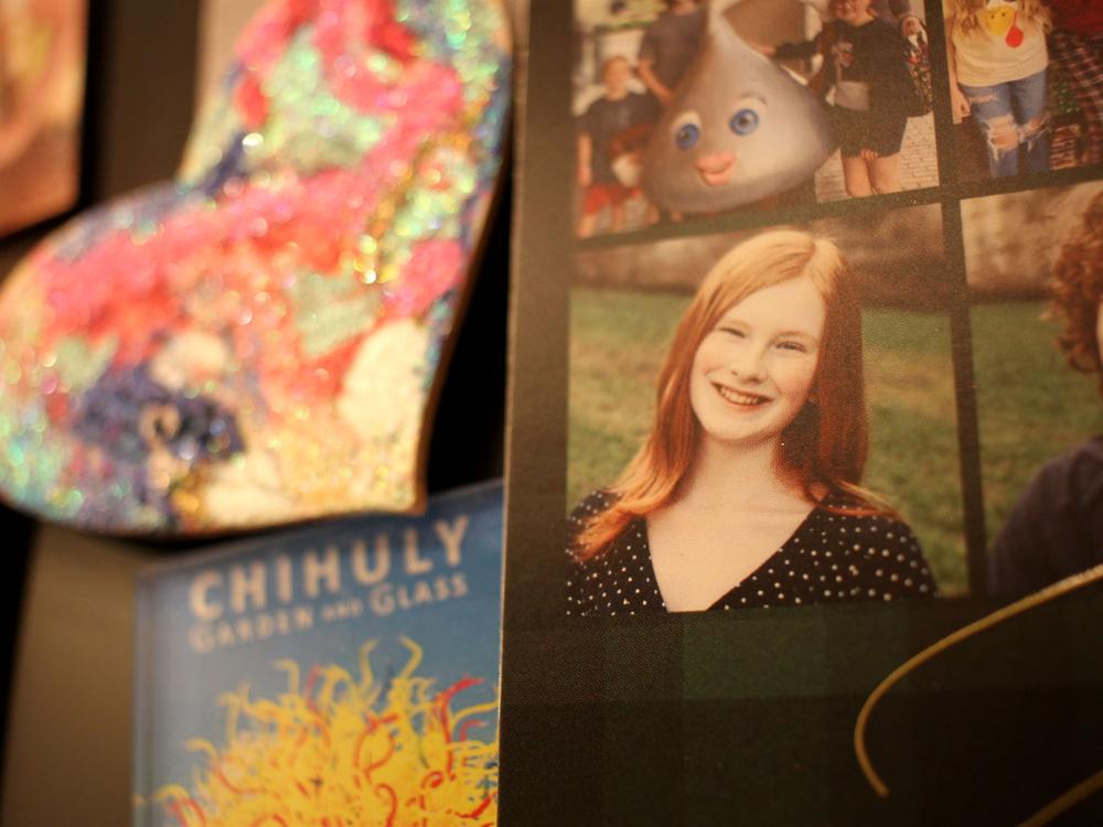 Veronica’s mom wanted to support her wholeheartedly when she came out as trans, but she was also scared. “The mom part of me that felt so afraid of the targeting, the bullying and all these terrible statistics for this marginalized group,” she says. Here, a recent holiday card, picturing Veronica, is stuck to the fridge. 
