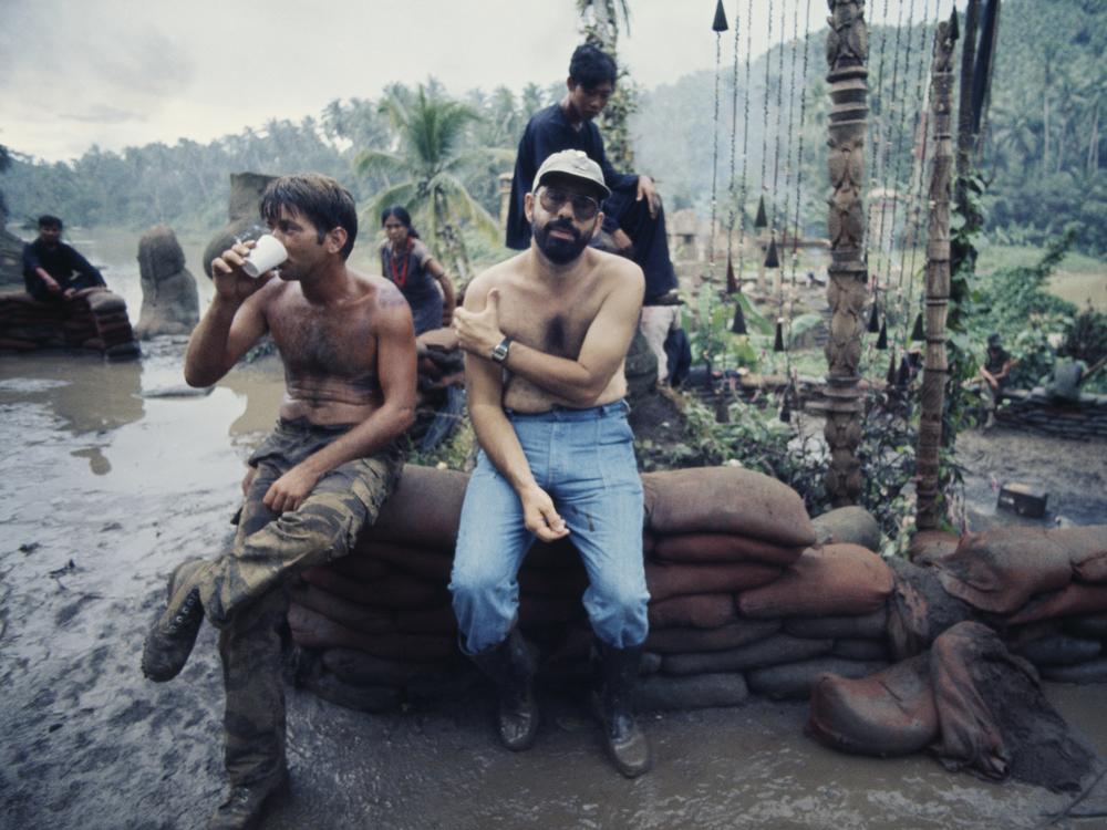 Actor Martin Sheen with Francis Ford Coppola on the set of <em>Apocalypse Now</em> in 1976. Coppola directed and co-wrote <em>Apocalypse Now. </em>
