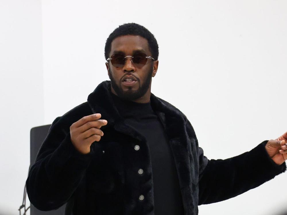Sean “Diddy” Combs appears before students at his Capital Preparatory School in the Bronx on Oct. 18, 2022.