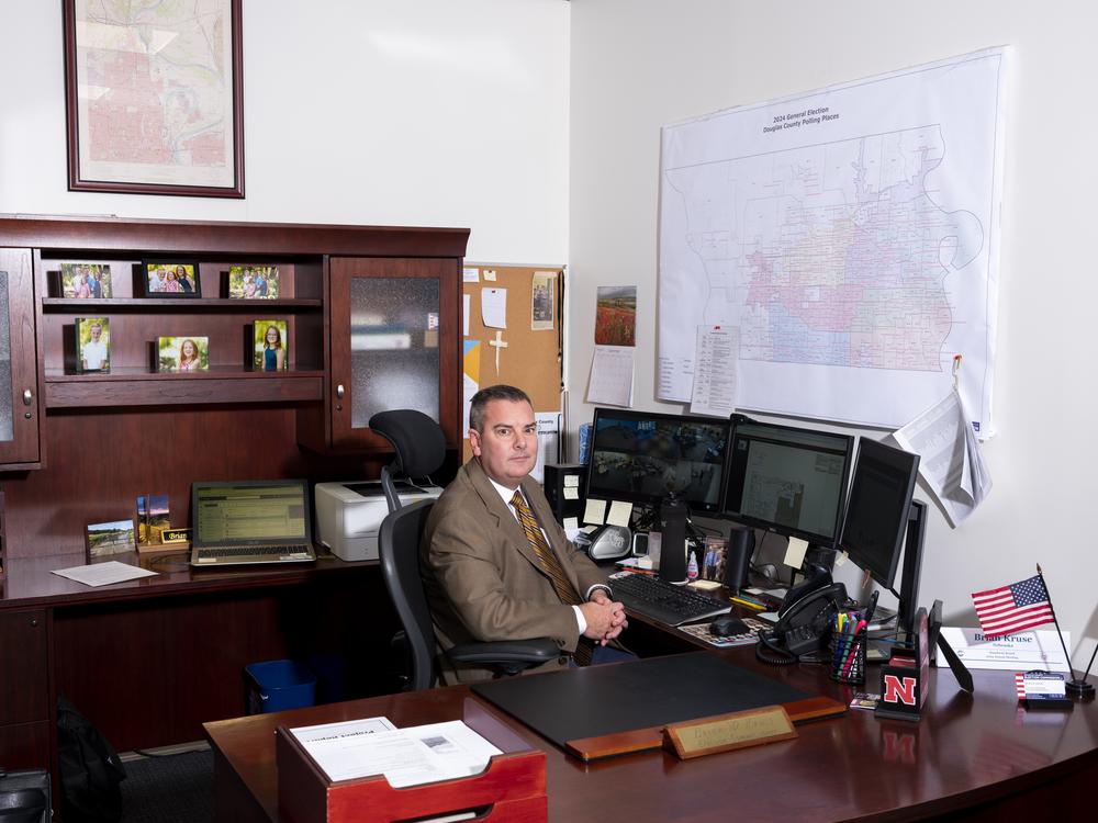 Douglas County Election Commissioner Brian Kruse is seen in his office.