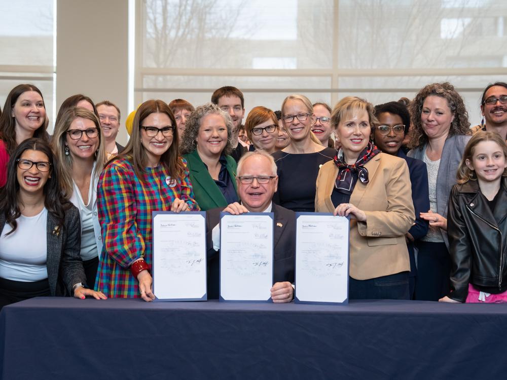 Gov. Tim Walz signed three progressive priorities into Minnesota law on April 27, 2023: a ban on conversion therapy for gay people, and two bills that make Minnesota a refuge for people who travel there for abortion and gender affirming care.