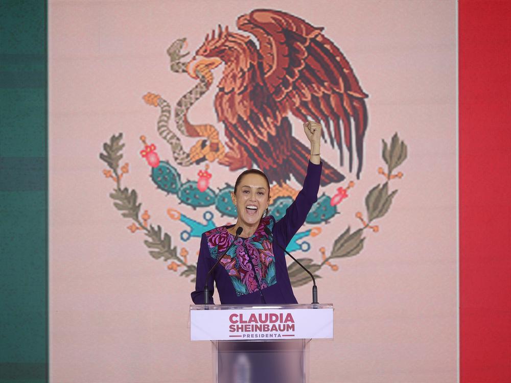 Claudia Sheinbaum campaigning during the election.