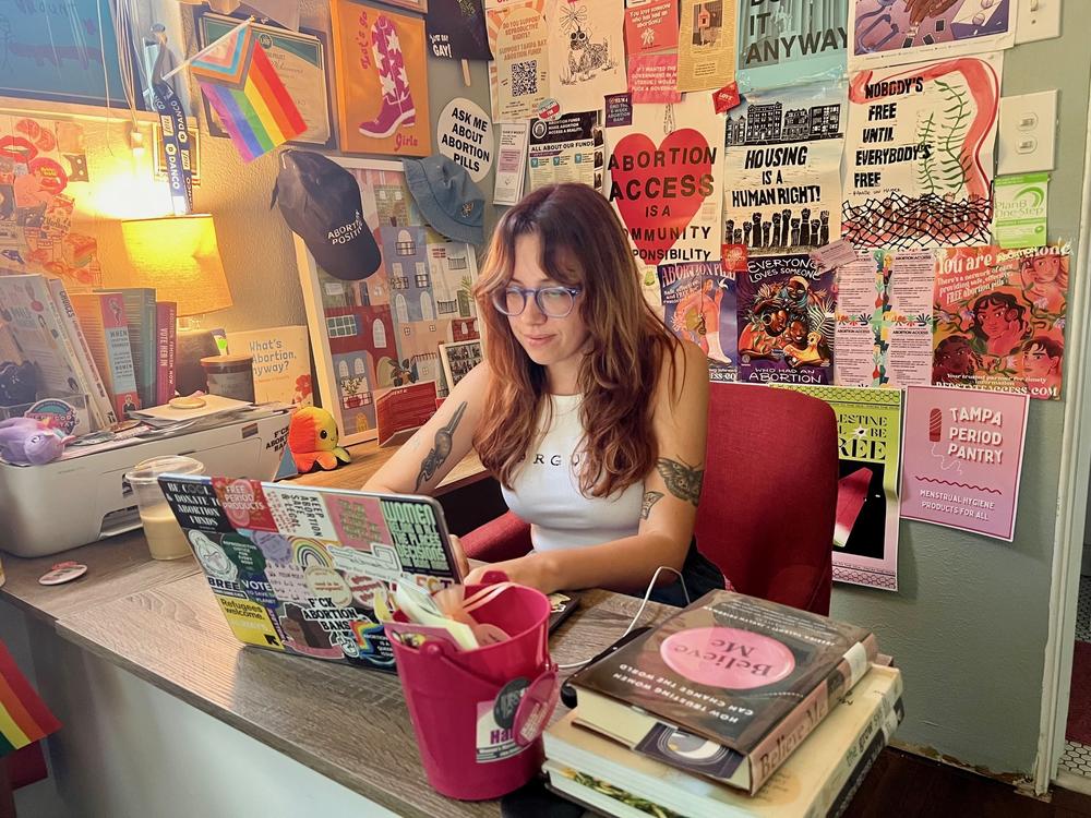 Bree Wallace works for the Tampa Bay Abortion Fund. The group uses donations to help people pay for abortion care in Florida, and to travel to other states, but has struggled financially to keep up with the demand. <br>