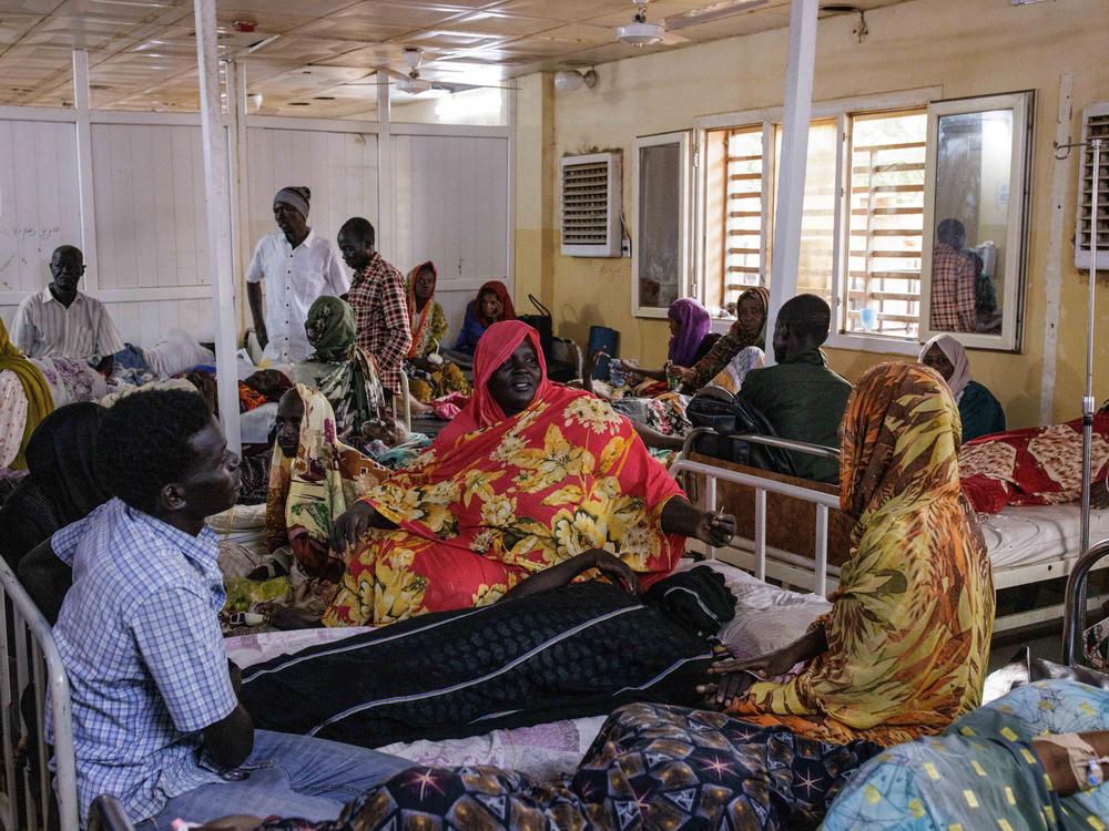 Patients in a ward in the Al Nao Hospital in Omdurman, Republic of the Sudan.