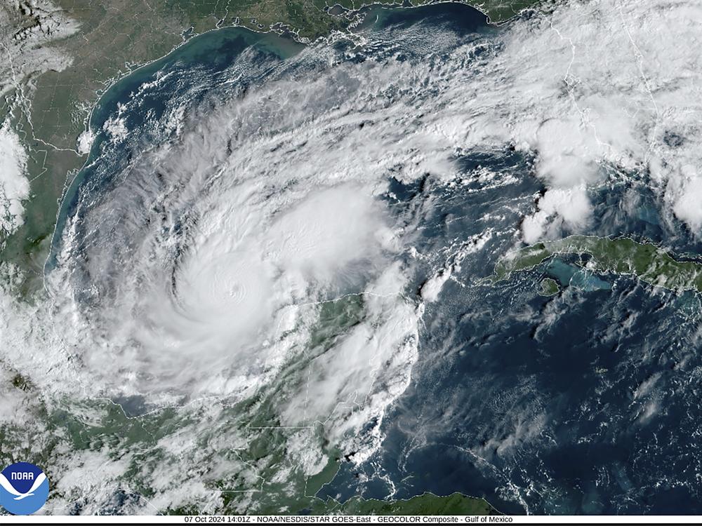 This satellite image shows Hurricane Milton churning through the Gulf of Mexico toward Florida, where it is expected to make landfall midweek.