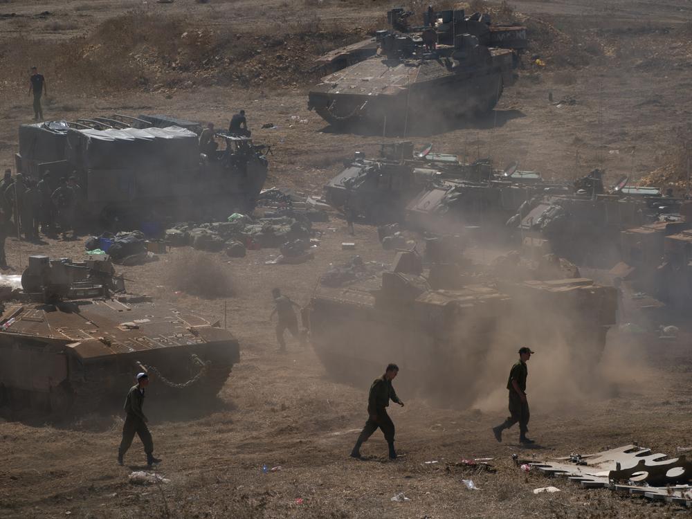 Tanks and troops amassed in northern Israel in preparation for a ground invasion of Lebanon, on Sept. 30.