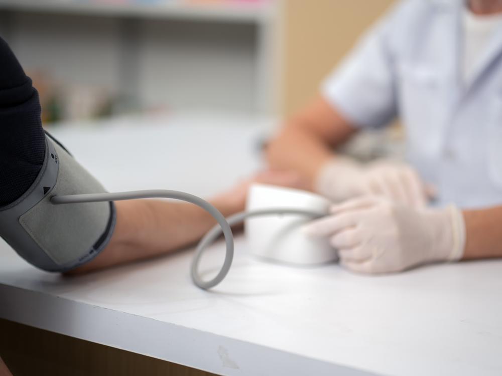A patient's arm should be supported at around heart level when taking blood pressure readings.