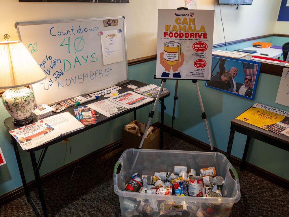 The GOP office outside of Milwaukee has been running its food drive, called 