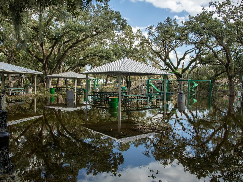 Flood waters inundated several areas of Hillsborough County, including Paul Sanders Park in Brandon, Fla.
