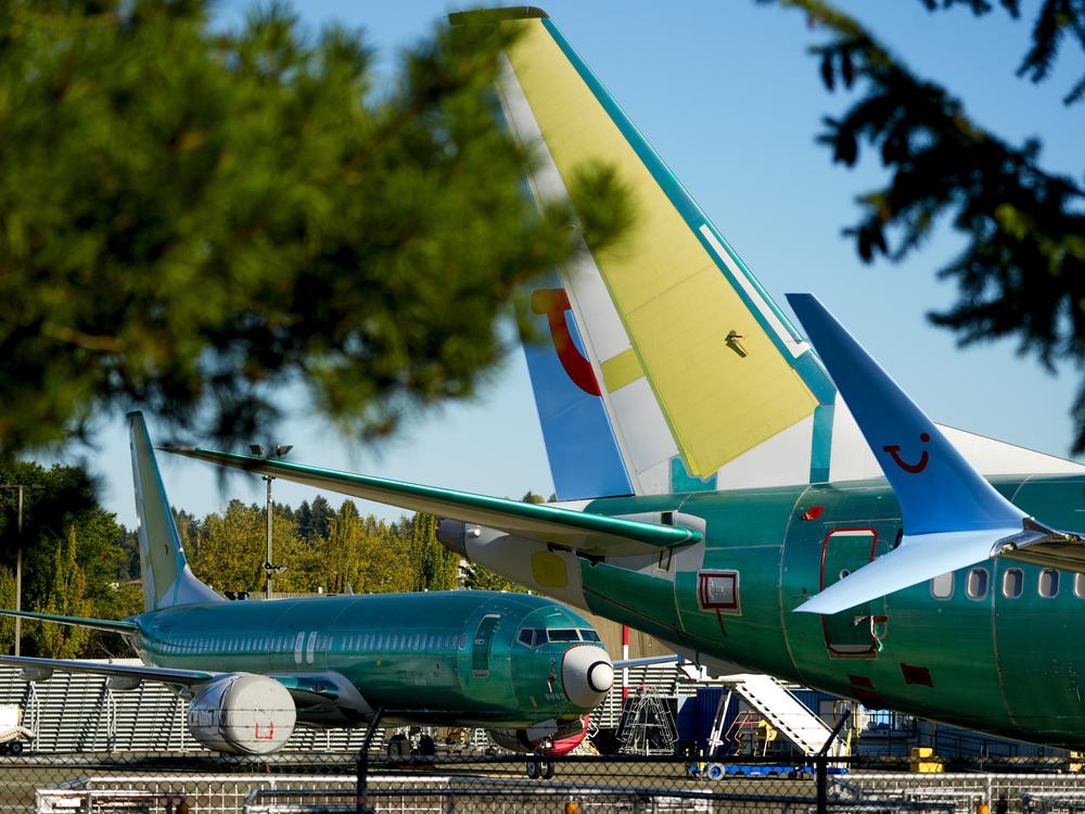 Unpainted Boeing 737 Max aircraft are seen on Sept. 24, 2024, at the company's facilities in Renton, Wash.