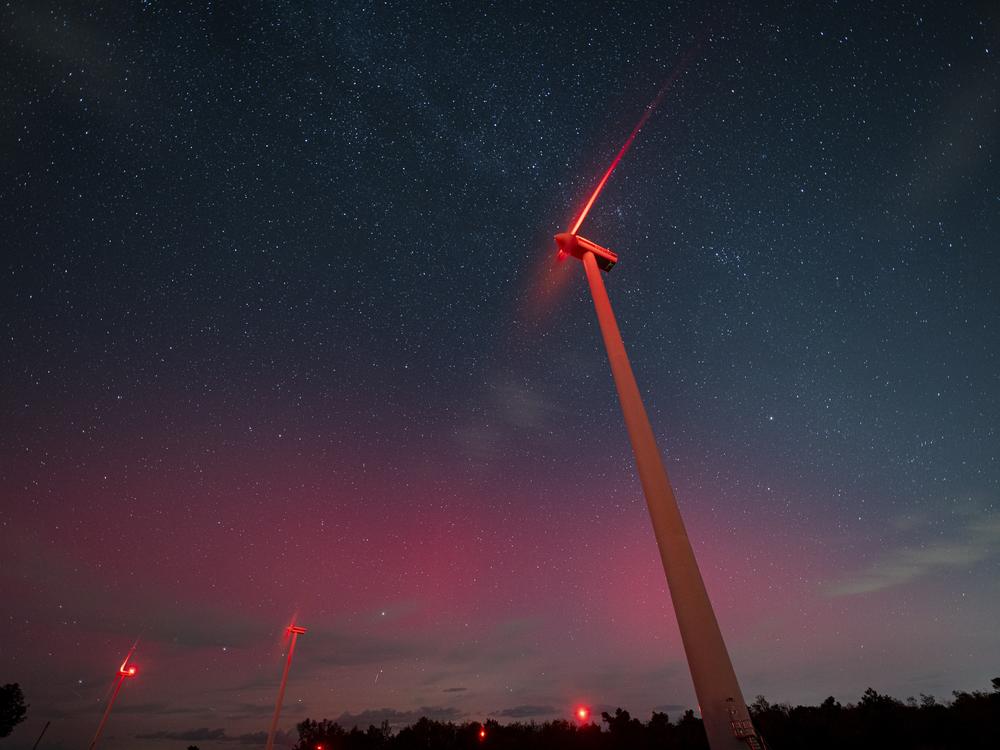 An aurora borealis is seen from the Pujalt astronomical observatory on Oct. 10 in Pujalt, Barcelona, Spain.