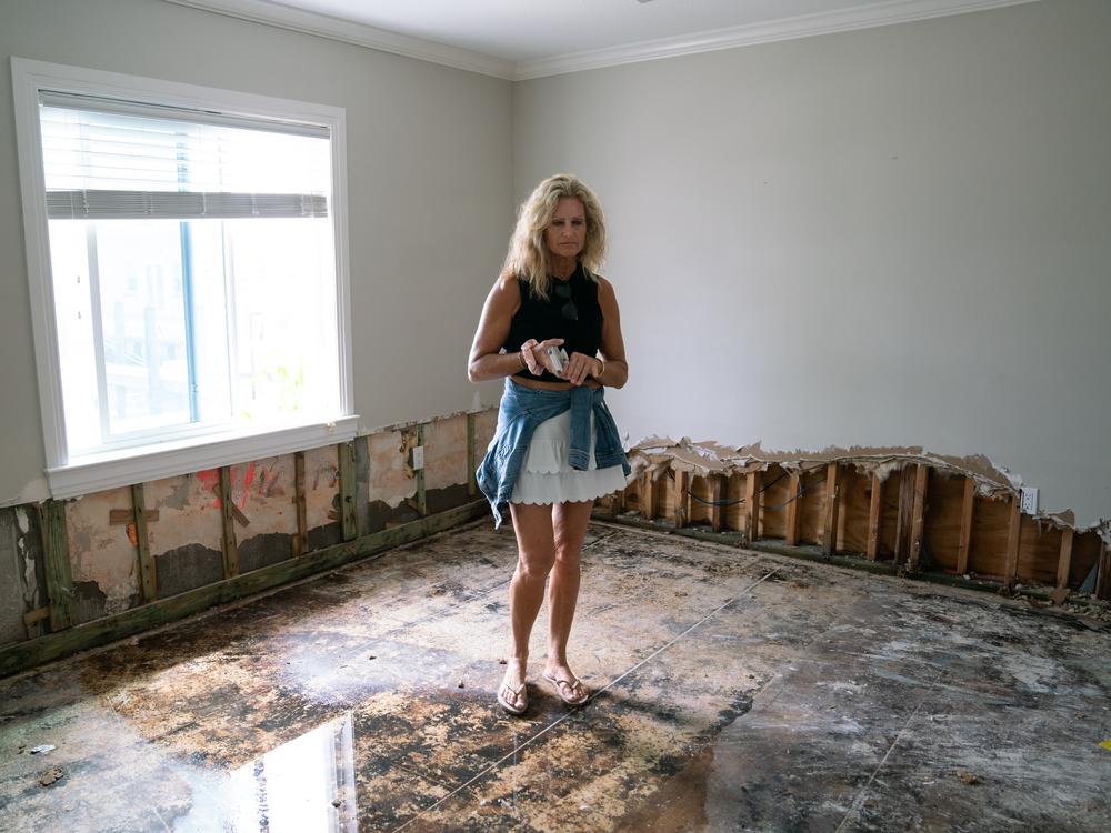 “It was like a little tsunami just came flooding in, and that's where all this damage is from,” Austine said pointing to her torn up walls and floors while describing her experience during Helene.