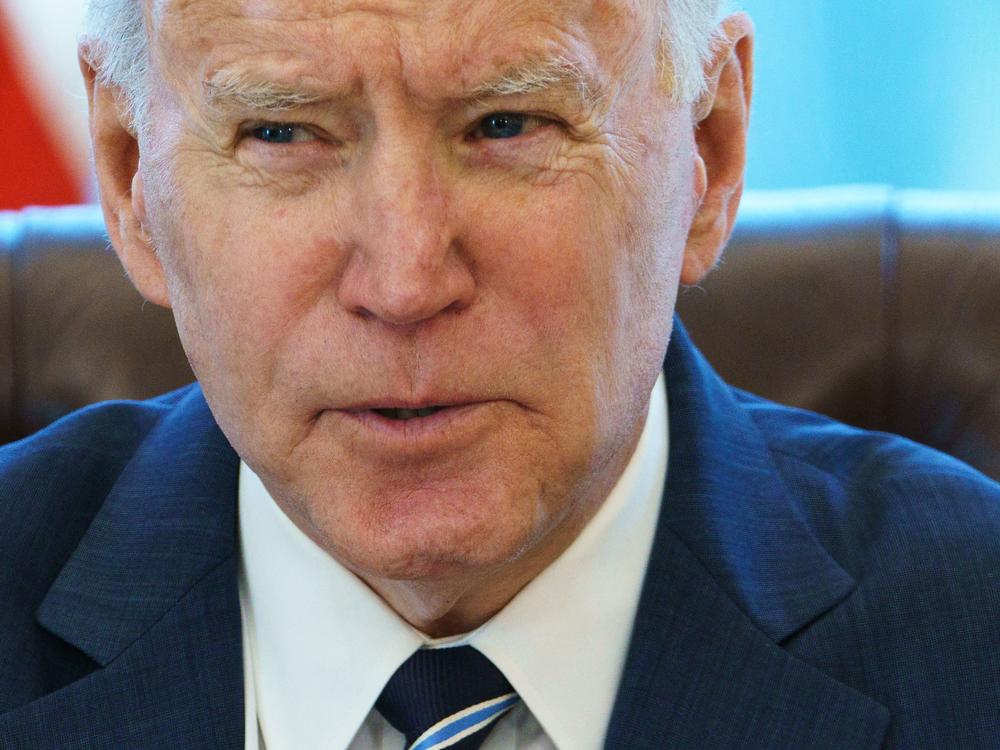 Joe Biden in the Oval Office in 2021.