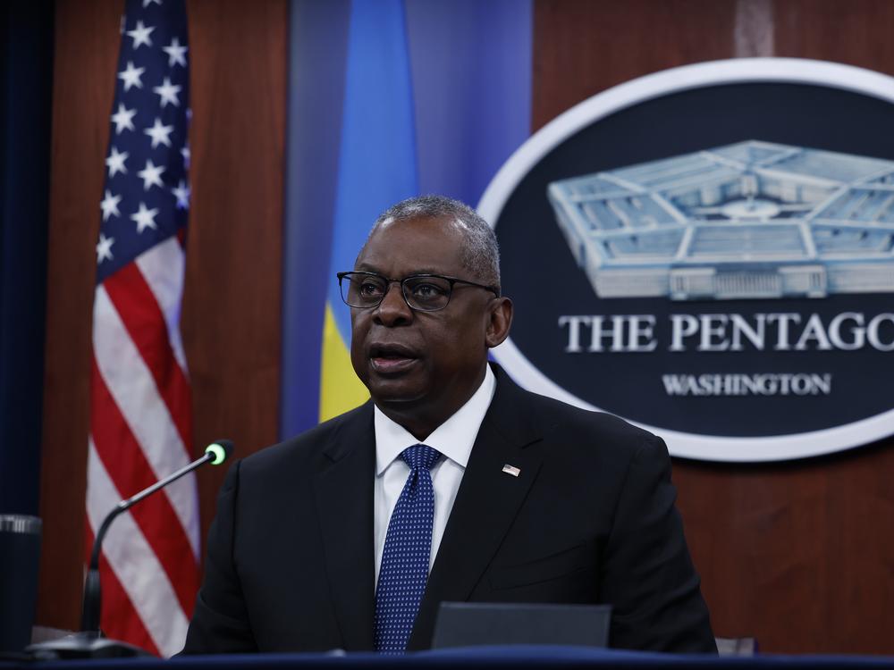 U.S. Secretary of Defense Lloyd Austin speaks at the Pentagon in November, 2023.