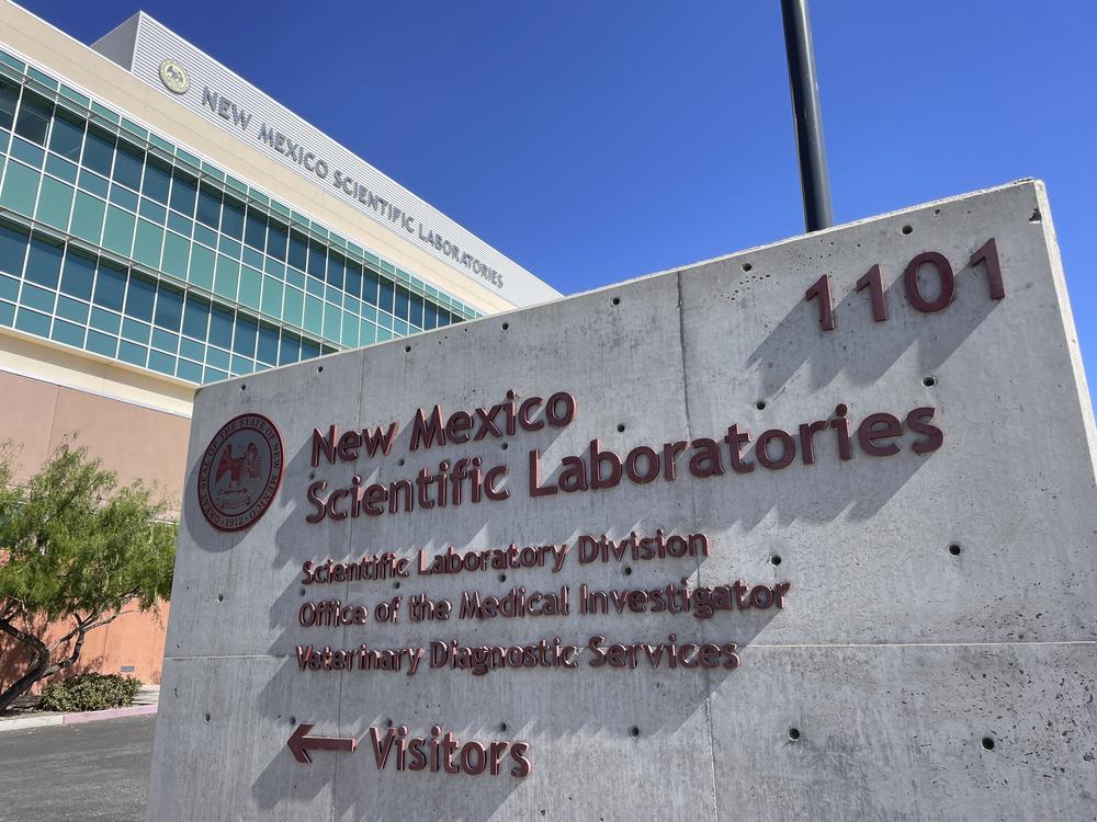 This Oct. 3, 2024 image shows the Office of the Medical Investigator in Albuquerque, New Mexico, where experts work to identify scores of presumed migrants whose remains have been found along the border in southern New Mexico.