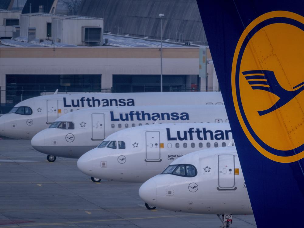 Lufthansa aircraft are pictured in Frankfurt, Germany, in March. The airline has agreed to pay a $4 million civil rights penalty by the U.S. Department of Transportation.