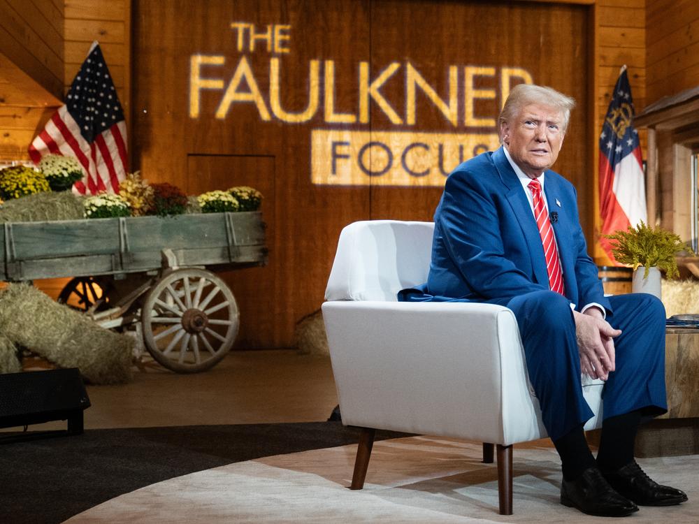 Republican presidential nominee and former President Donald Trump attends a town hall event hosted by Fox News on Tuesday in Cumming, Ga., focused on women's issues.