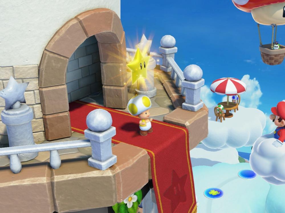 Race to collect coins and find stars to purchase on returning board 