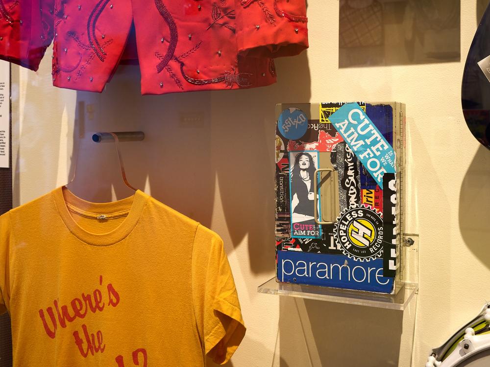 One of the items on display is a cashbox used by All Time Low in 2005 on their first tour.