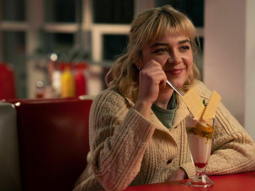 Florence Pugh in <em>We Live in Time.</em>