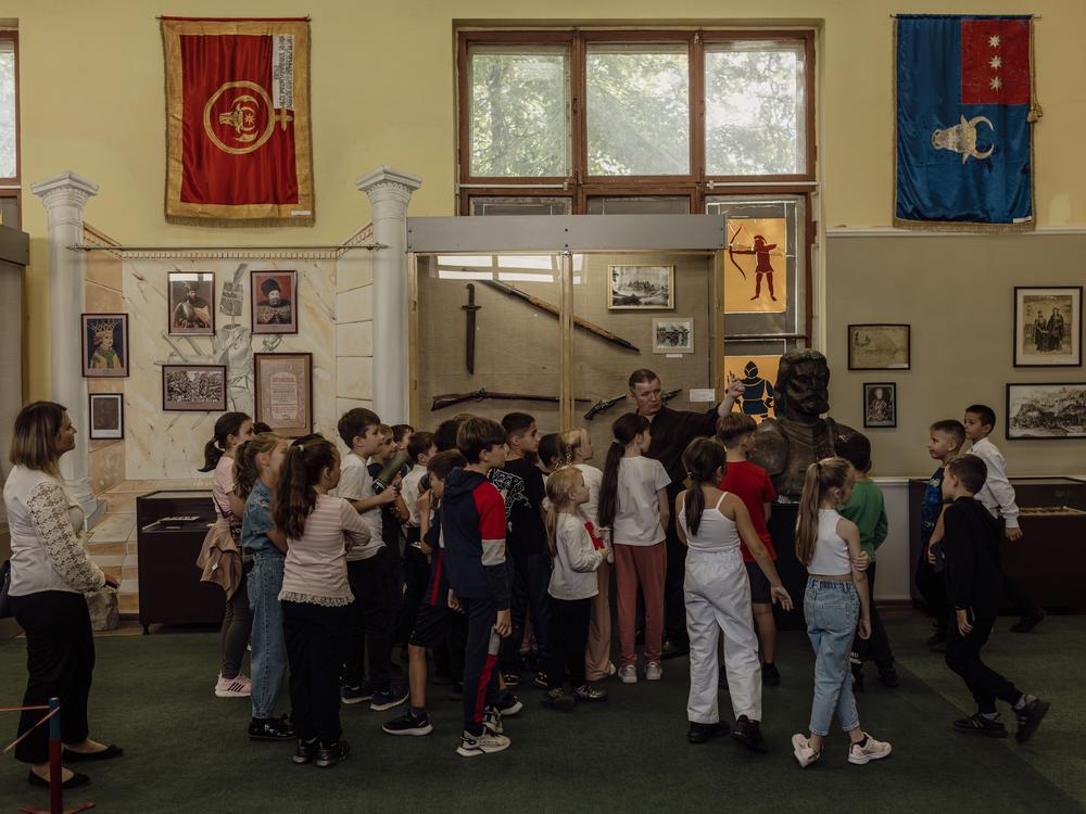 A class tour of the Military History Museum in Chișinău, Moldova, Oct. 4, 2023.