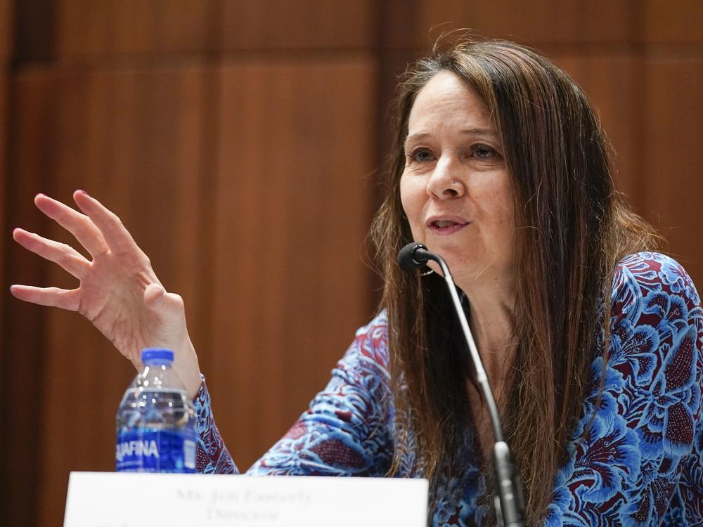 Jen Easterly, director of the Department of Homeland Security's Cybersecurity and Infrastructure Security Agency, speaks at a meeting, Feb. 16, 2023, in Washington, D.C.