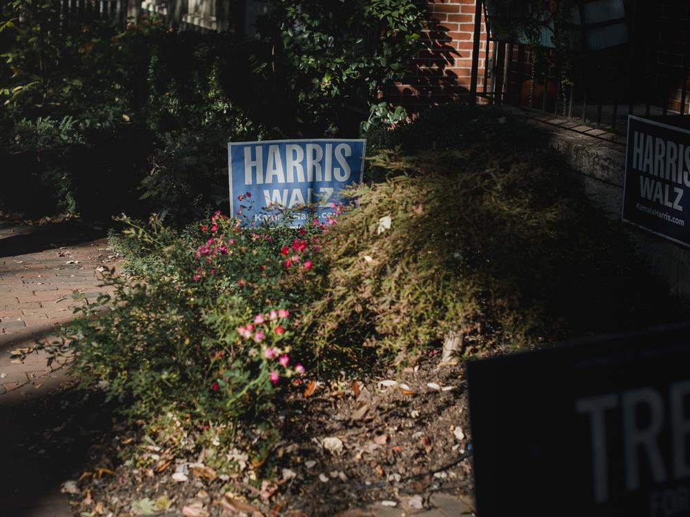 A Harris Walz sign in Lancaster, Pa., on Friday Oct. 18, 2024.