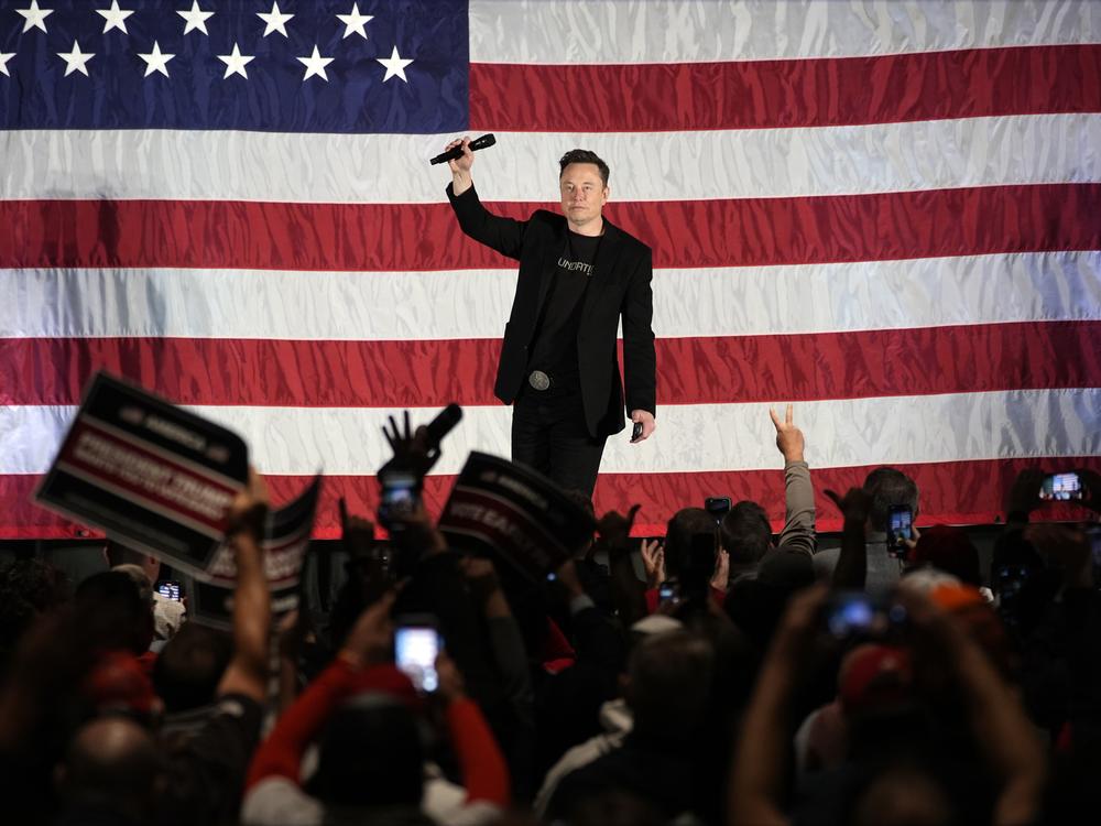 Elon Musk speaks as part of a campaign town hall in support of Republican presidential nominee and former President Donald Trump in Folsom, Pa., on Thursday.