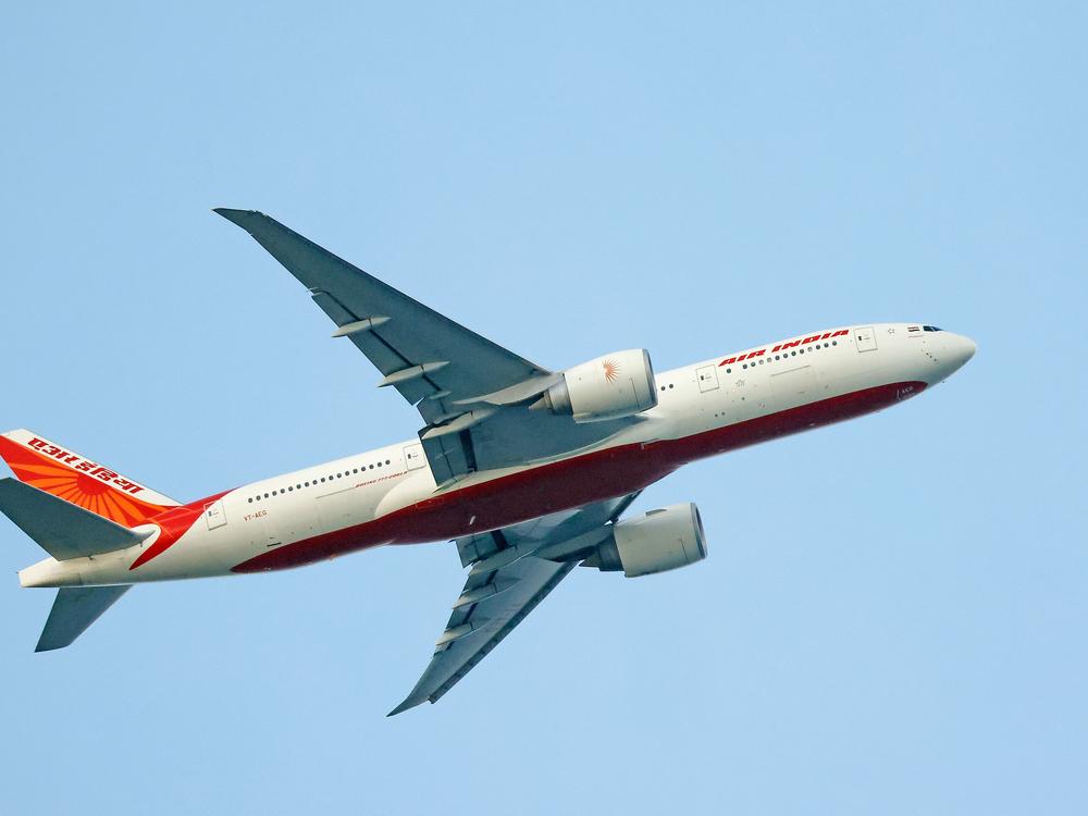 An Air India airlines jet is pictured in September 2023 in Lido Beach, N.Y. The airline was one of many affected by hoax bomb threats over the past week.