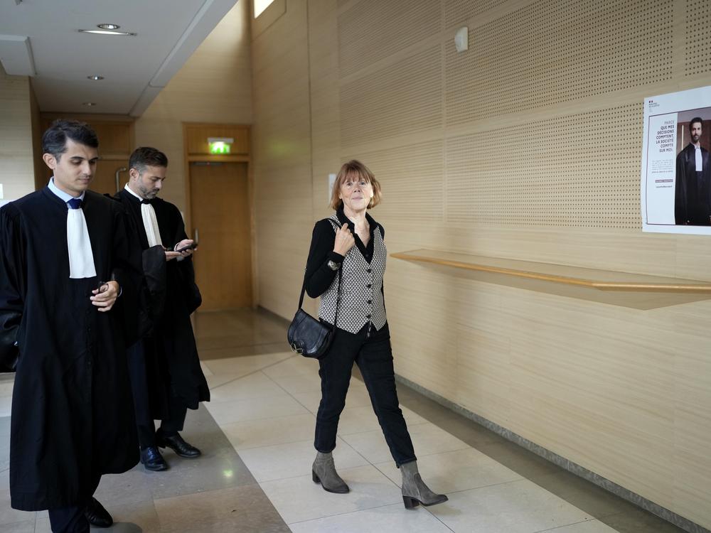 Gisele Pelicot, who was allegedly drugged by her now former husband so that he and others could assault her, arrived at a courthouse, in Avignon, southern France, Oct. 16.