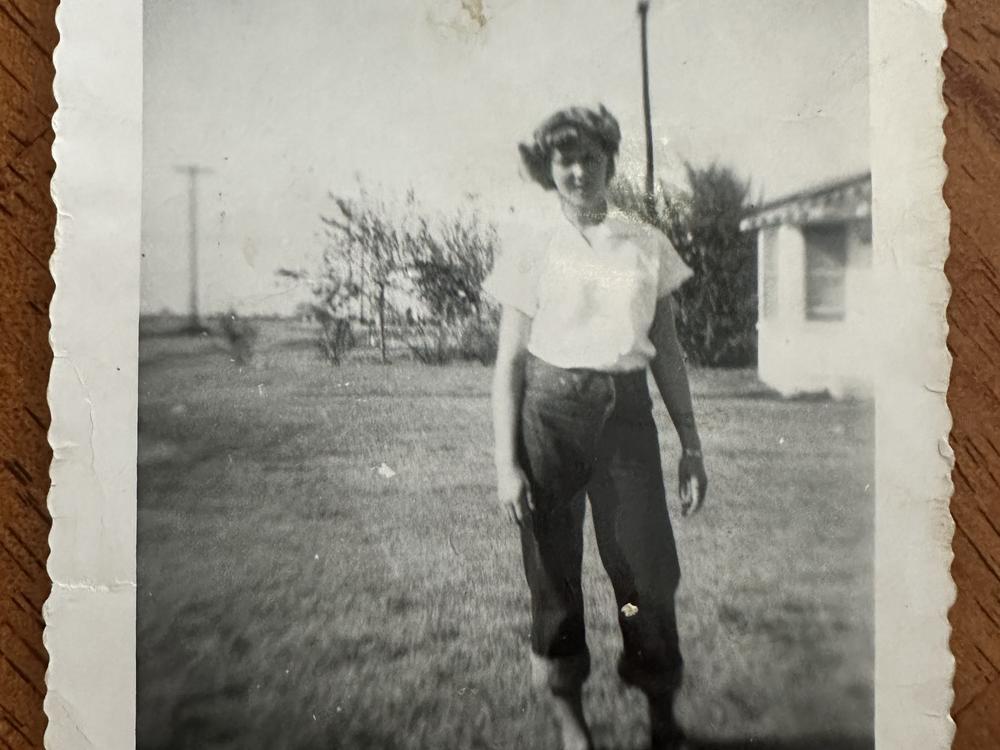 Pat Rush, age 15, after her family moved out of the government camp.