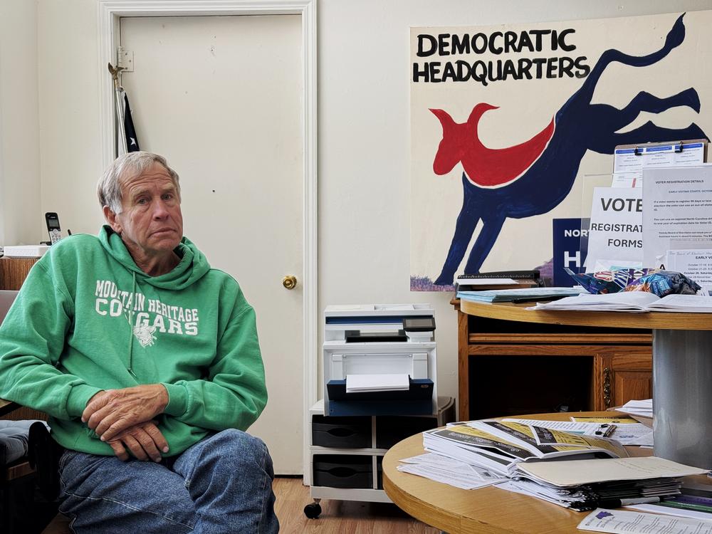 Johnny Deyton is a lifelong resident of Yancey County and chair of the local Democratic Party. He knows almost all of his neighbors who died after Helene, and says turnout across the board will be lower this year.
