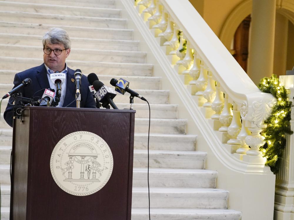 Gabriel Sterling, a top Georgia elections official, speaks on Nov. 30, 2020, during a news conference, in Atlanta. That December, Sterling warned that false claims about election fraud were going to lead to violence.