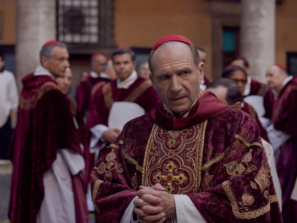 Ralph Fiennes stars as Cardinal Lawrence in director Edward Berger's CONCLAVE, a Focus Features release.