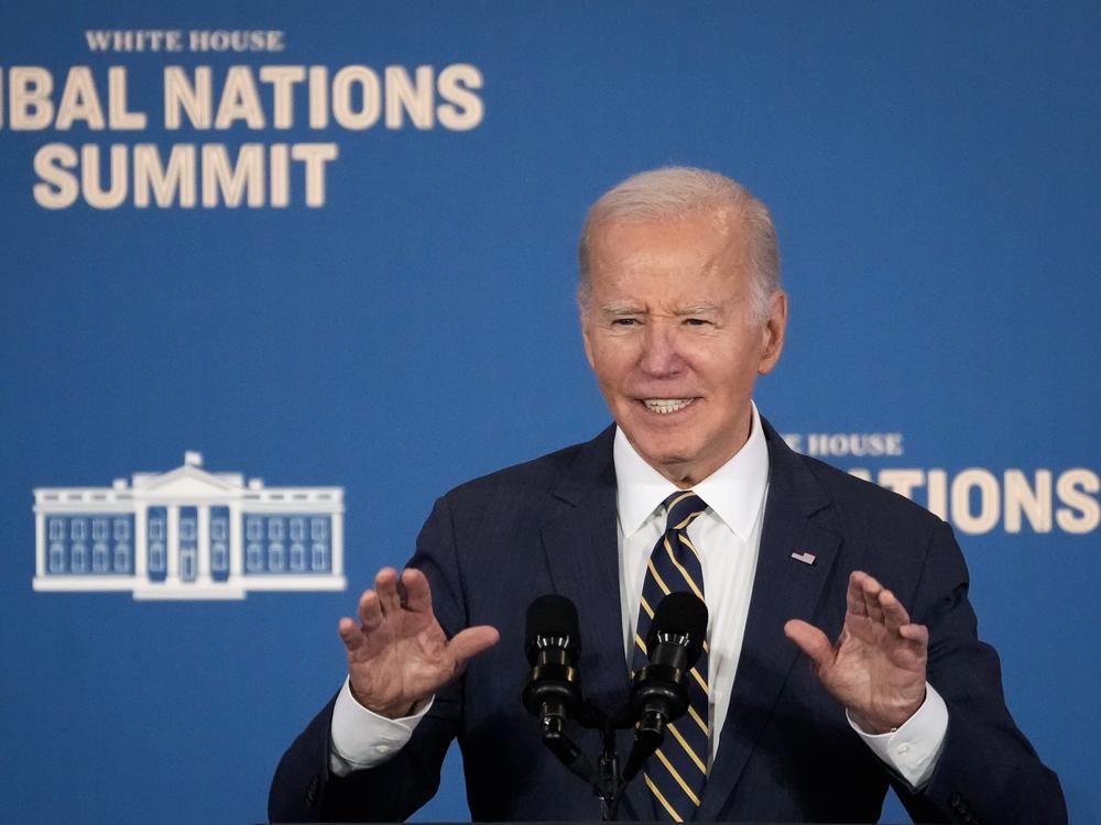 U.S. President Joe Biden delivers remarks at the 2023 White House Tribal Nations Summit in 2023.