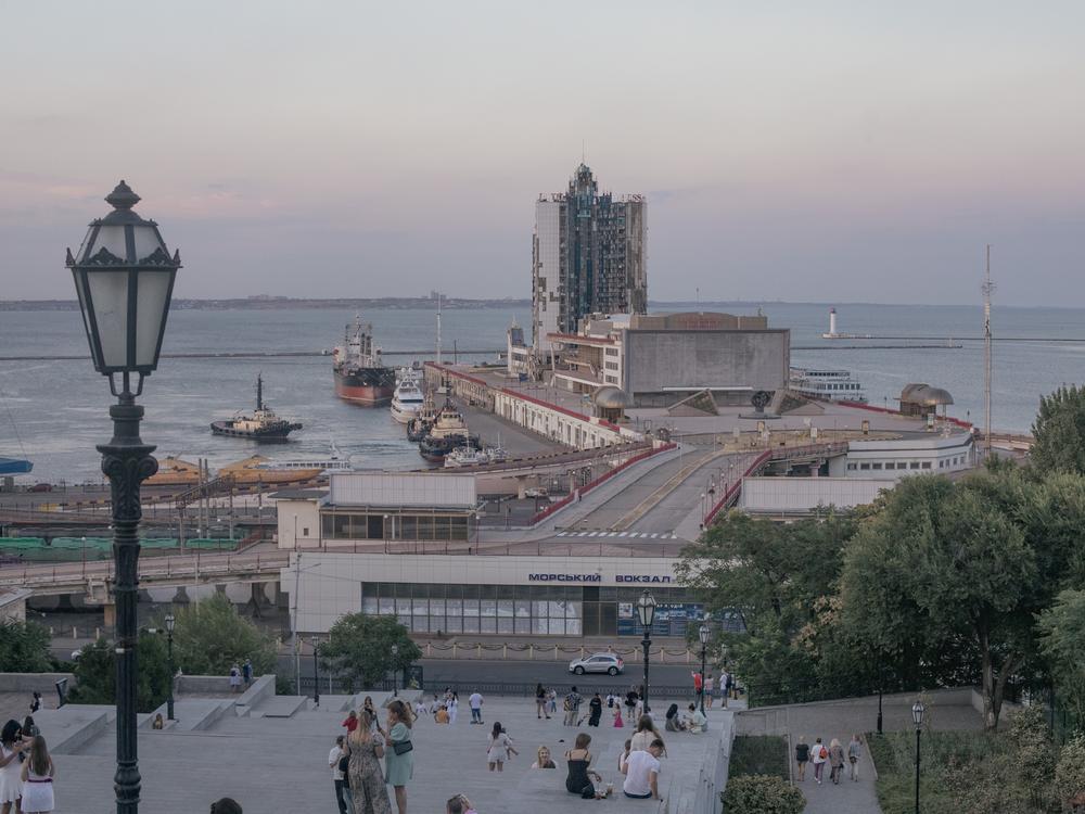 The port of Odesa and the Potemkin Stairs, pictured here on Aug. 16, are strategic locations that have only recently reopened for public use.