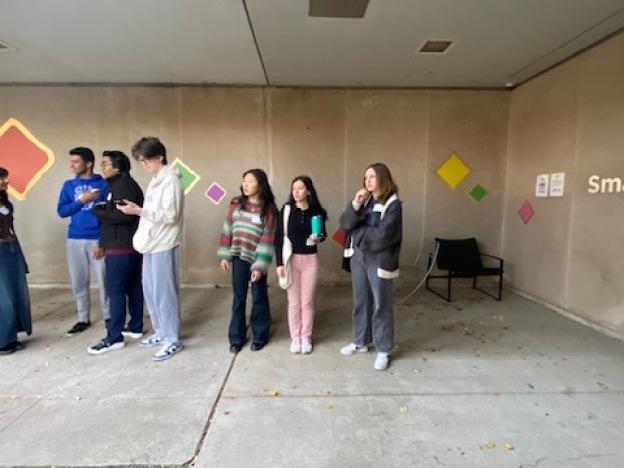 University of Chicago students line up outside the Smart Museum, waiting to bring their selections home to hang on dorm room walls.