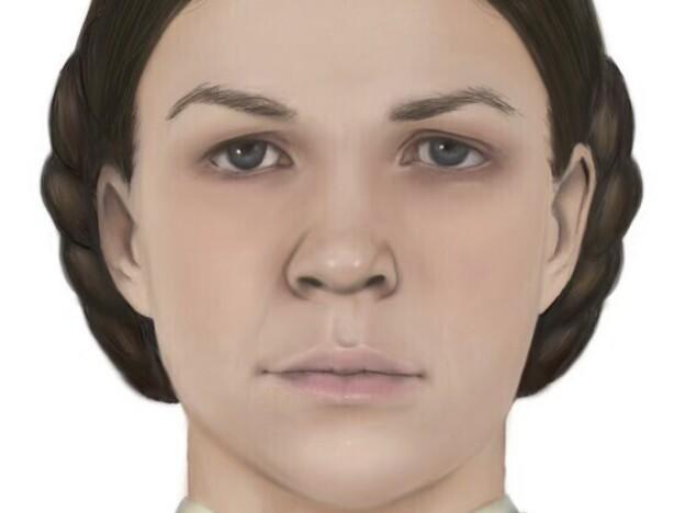 An artist's rendition of 17-year-old Esther Granger, who died in 1866 in Merrillville, Ind. A property owner discovered her skull in the walls of a home he was renovating in Batavia, Ill., in 1978.