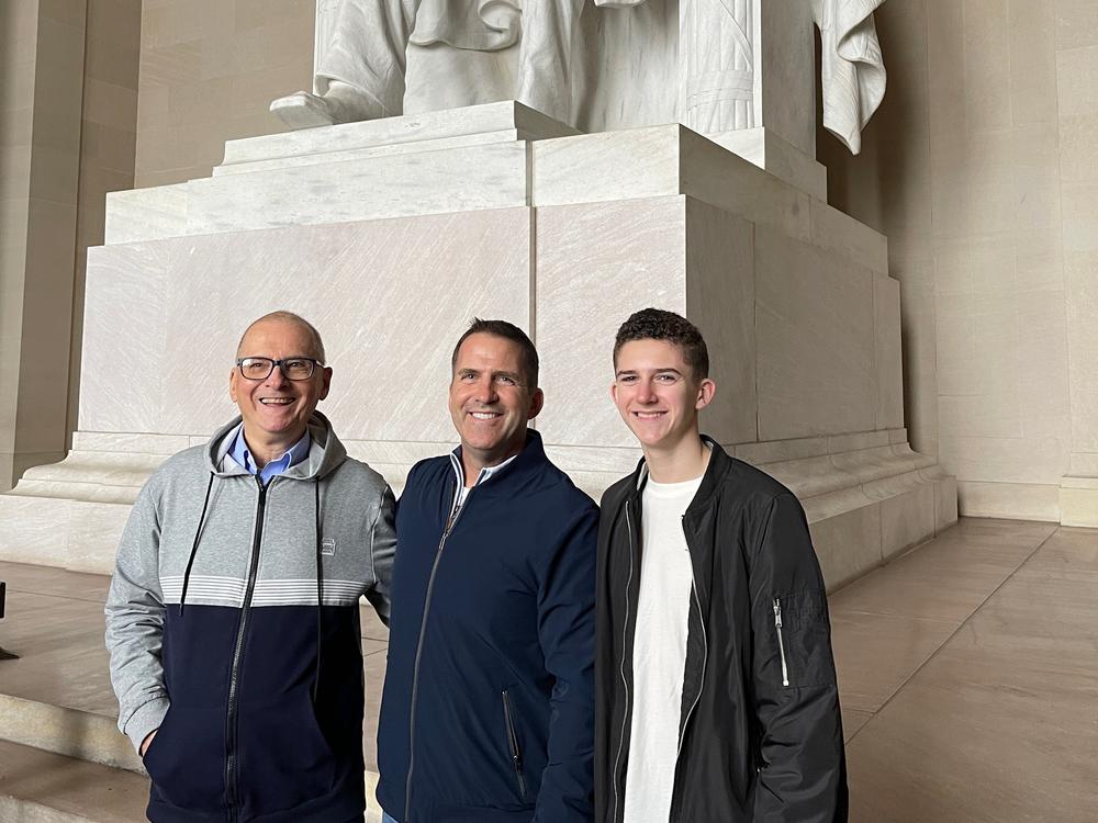 (From left) Donald Kabara, his son Tim, and his grandson Harrison on a 2023 trip to D.C.