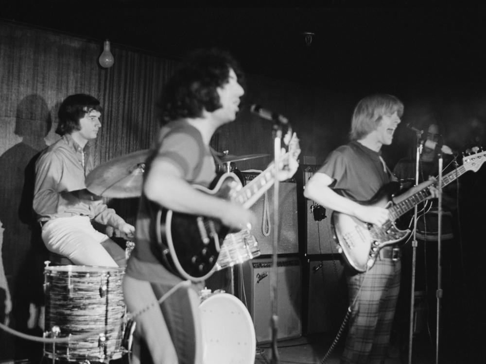 The Grateful Dead bassist Phil Lesh (right), playing with drummer Bill Kreutzmann and lead singer Jerry Garcia in 1970.
