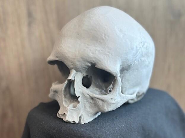 A resin mold of the skull that DNA matched to Granger. Employees at a local museum discovered the skull in 2021, leading to the reopening of the decades-old cold case.