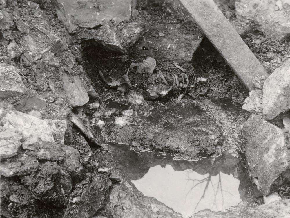In 1938, a partial excavation of a well revealed a man’s skeleton — possibly that of a dead man thrown down the well in the 12th century.