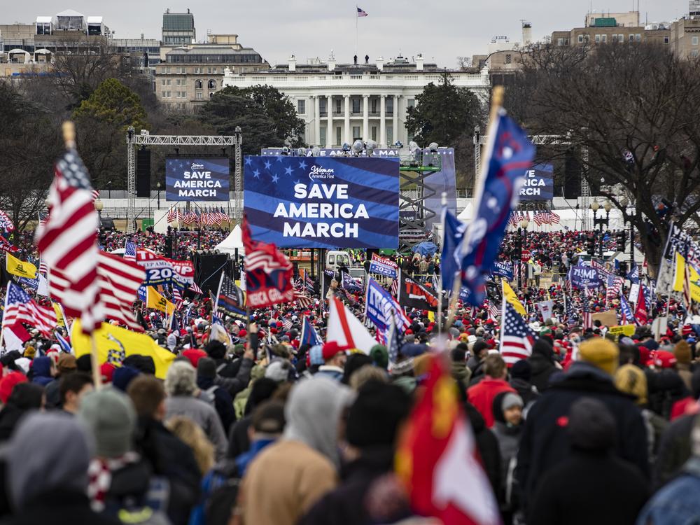 Trump supporters gathered at a rally at the Ellipse on Jan. 6, 2021 in Washington, DC, before marching to the Capitol where Congress was certifying President Biden's Electoral College victory.