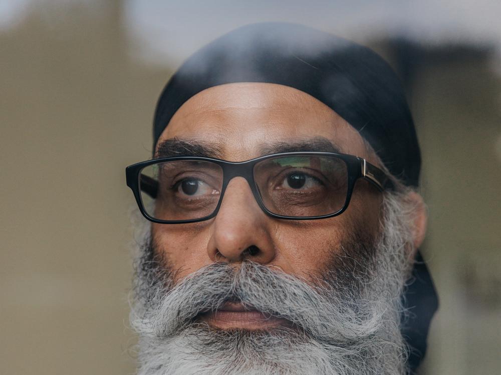Sikh activist Gurpatwant Singh Pannun stands for a photograph in New York City on Oct. 25.