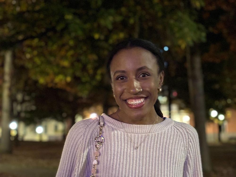 20-year-old IUP student Samya Settles plans to vote on campus this year despite being from a different part of the state. Her big issue is reproductive rights and she'll be voting for Harris.