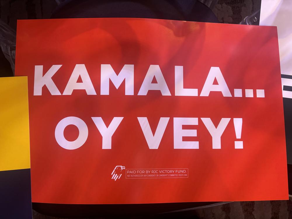 A sign reading 