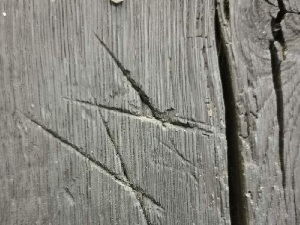 Overlapping V's, or Marian marks, were among the designs meant to ward off evil that were found carved into the walls at Gainsborough Old Hall in Lincolnshire, England.