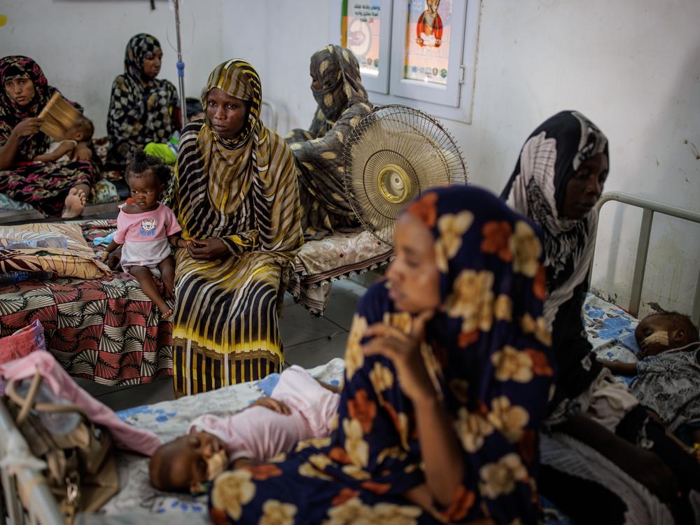 Mothers and their malnourished children at a stabilization center in the Port Sudan pediatric hospital on Sept. 3.