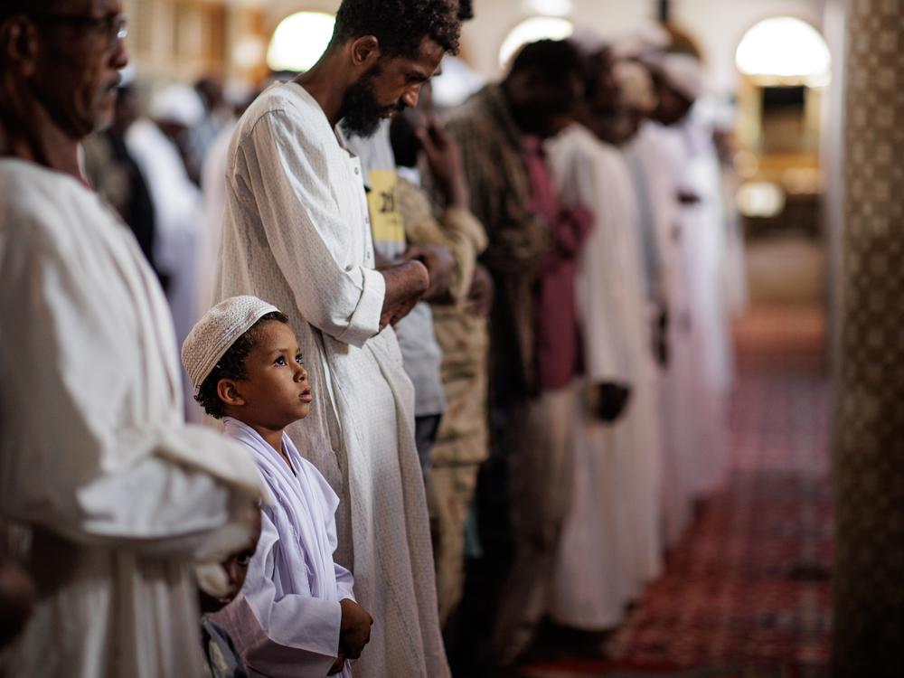 Sufi muslims pray at the Sheikh GaribAllah Mosque in Omdurman, Sudan, on Sept. 6.